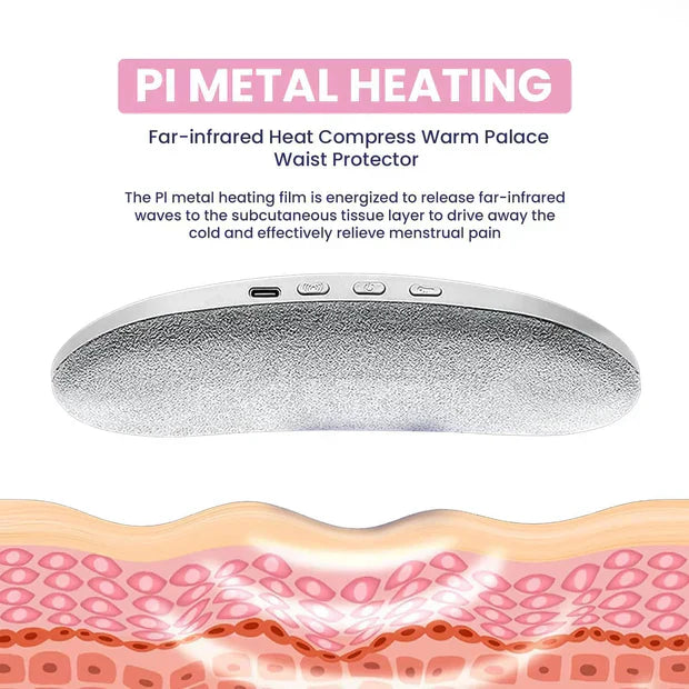 Portable Heating Pad for Period Cramps Relief with Heat & Massage